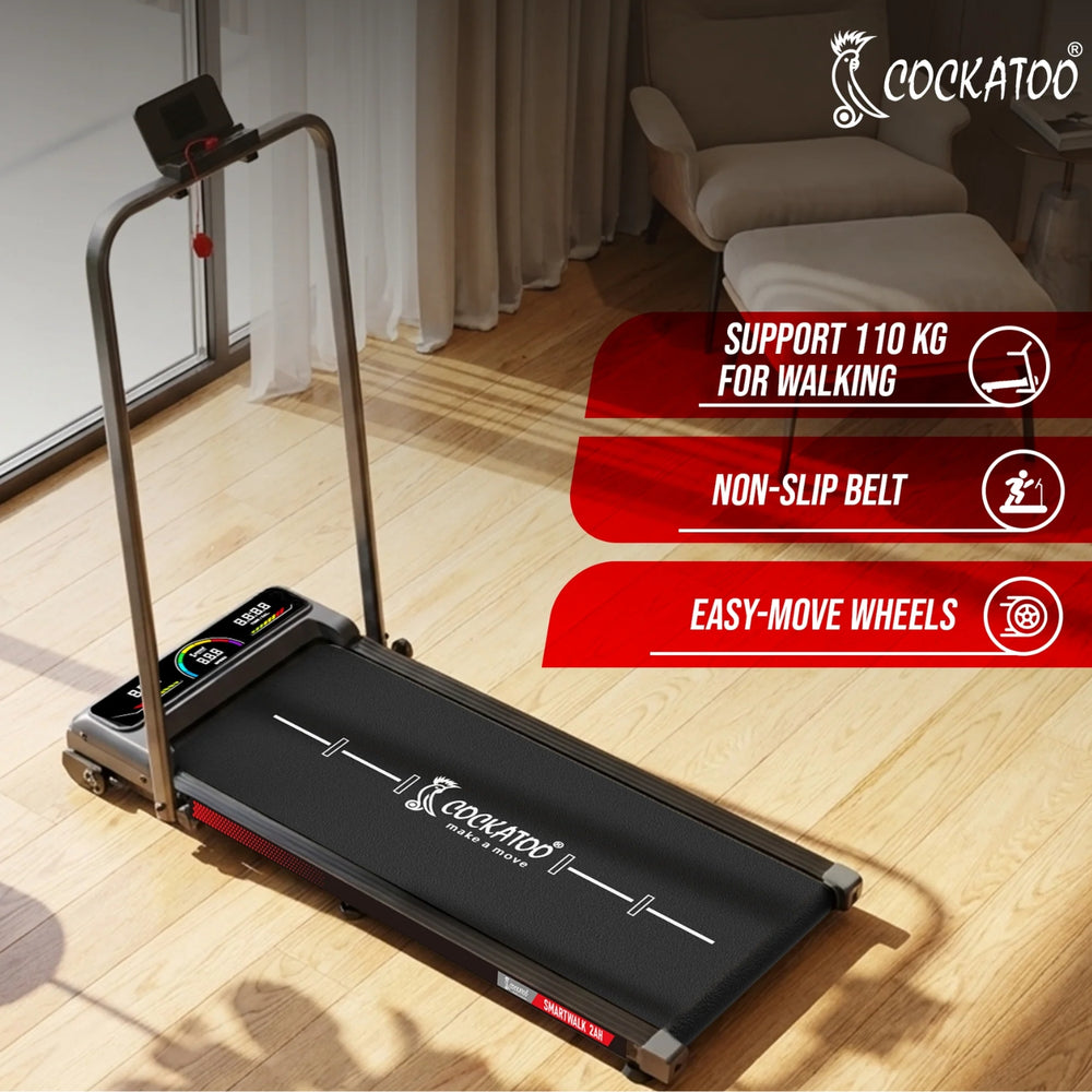 Cockatoo SmartWalk 2AH Walkpad – Foldable Under-Desk Walking Treadmill with Remote Control, LED Display & Compact Home Fitness Design - Best Price online Prokicksports.com