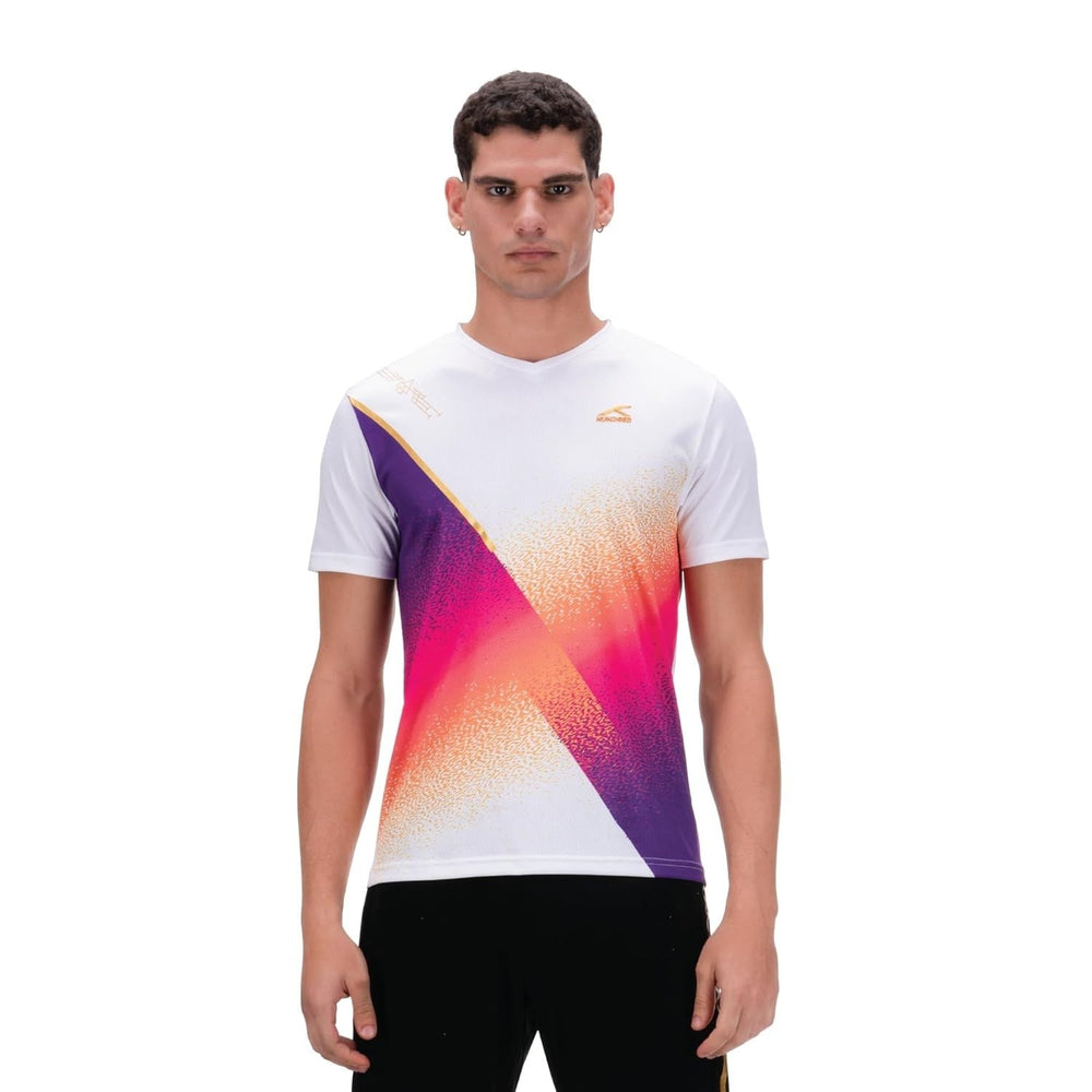 Hundred HBTS-5M265 V-Neck Badminton T-Shirt – Men Lightweight Quick Dry Sports Tee for Badminton, Training & Fitness - Best Price online Prokicksports.com
