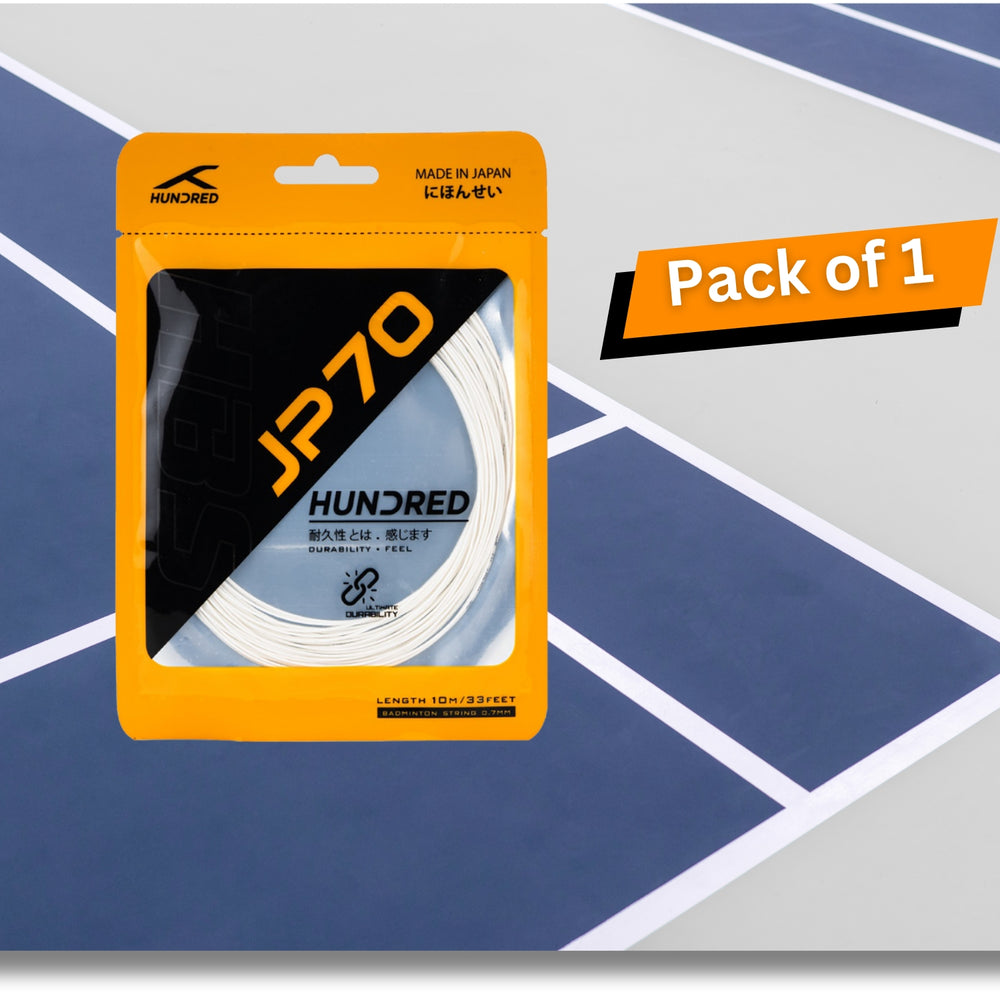 HUNDRED JP 70 Badminton String 0.7mm – Durable Power Control String for Defensive Players with Long Tension Retention and High Stability - Best Price online Prokicksports.com