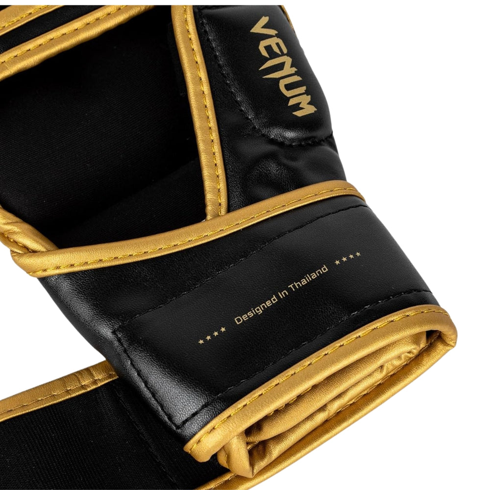 Venum Challenger 2.0 MMA Gloves | Open Palm Training Gloves with High Density Padding & Secure Wrist Strap | Black/Gold - Best Price online Prokicksports.com
