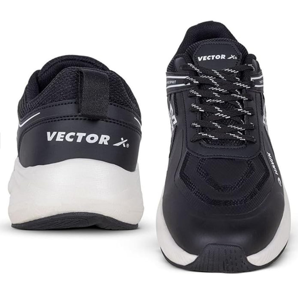 Vector X Hawk Jogging Shoe, Black/White | Lightweight Running Shoes with Cushioned Sole & Breathable Upper - Best Price online Prokicksports.com