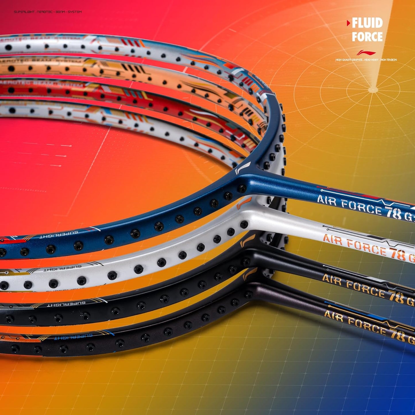 Li-Ning Air-Force 78 G3 Carbon Fibre Strung Badminton Racquet - Best Price online Prokicksports.com