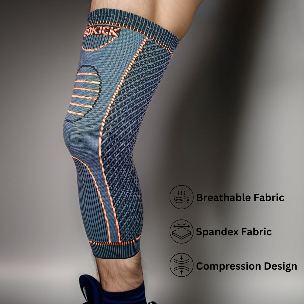 Prokick Stride Long Compression Knee Sleeves, Single Piece - Best Price online Prokicksports.com