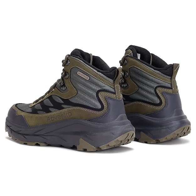 Adventra Waterproof Hiking Shoes for Men | Conquer Every Trail, Mid-Ankle Ripstop Upper, Anti-Skid Rubber Sole, EVA Cushioned Comfort, Reinforced Toe Cap, Rugged Terrain Ready
