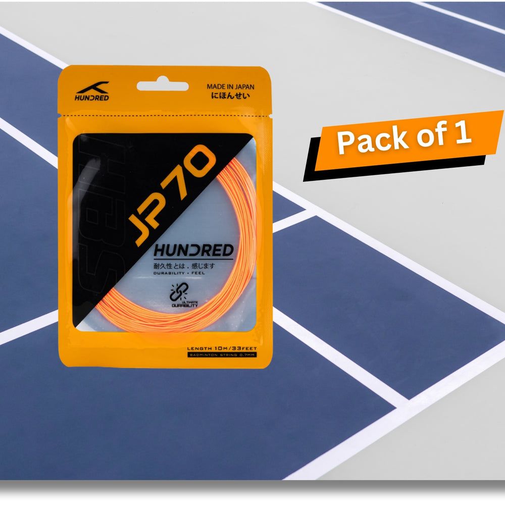 HUNDRED JP 70 Badminton String 0.7mm – Durable Power Control String for Defensive Players with Long Tension Retention and High Stability - Best Price online Prokicksports.com
