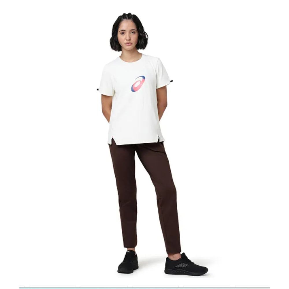 ASICS Drawstring Sleeve SS Top for Women | Round Neck Sports T-Shirt - Best Price online Prokicksports.com