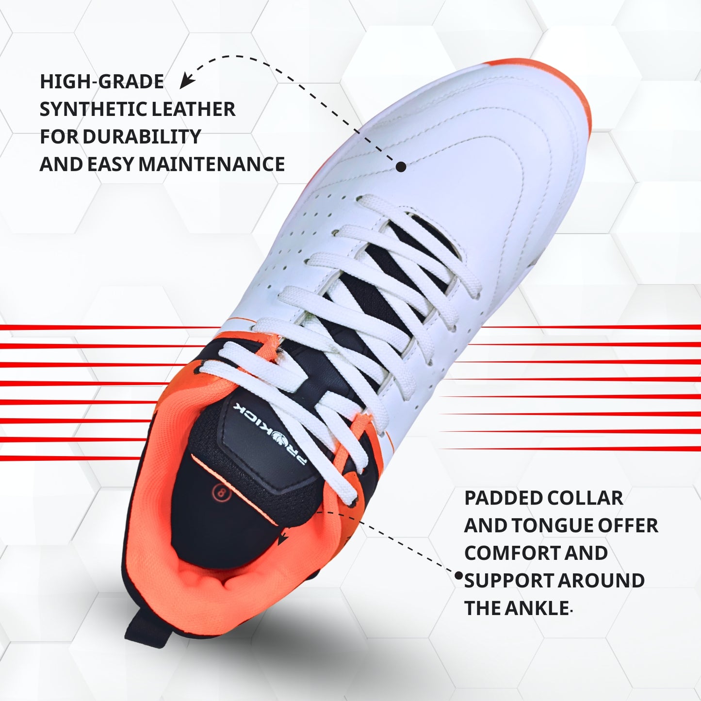 Prokick Revolt Cricket Shoes – Lightweight, Durable, All-Rounder Footwear – Superior Grip, Shock Absorption, Breathable Mesh – Ideal for Turf & Hard Ground Play - Best Price online Prokicksports.com
