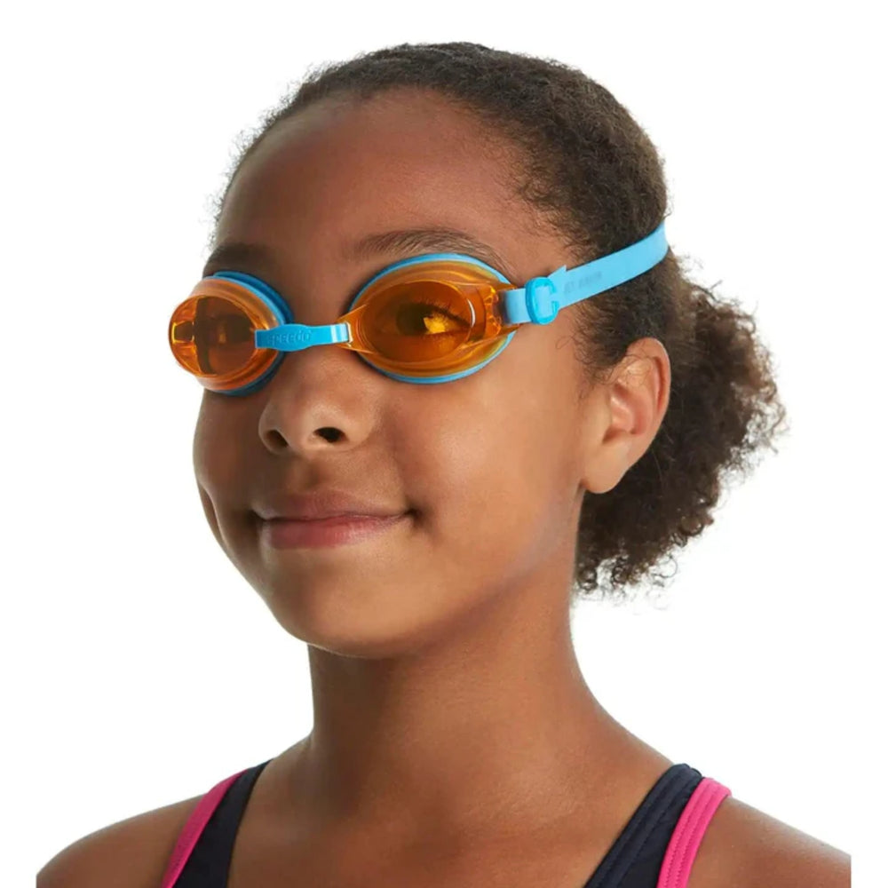 Speedo Jet Swimming Goggles – Adult/Junior | Anti-Fog UV Protection Lenses with Adjustable Nose Bridge, Single Strap Fit & Clear Vision for Swim Training - Best Price online Prokicksports.com