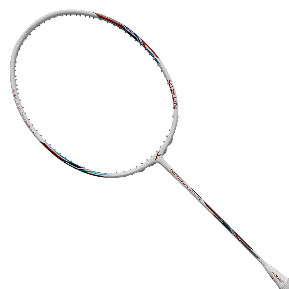 HUNDRED Nitrix Attack Unstrung Badminton Racquet | Head-Heavy Power Frame with Carbon Fibre Build | Aggressive Attack Series - Best Price online Prokicksports.com