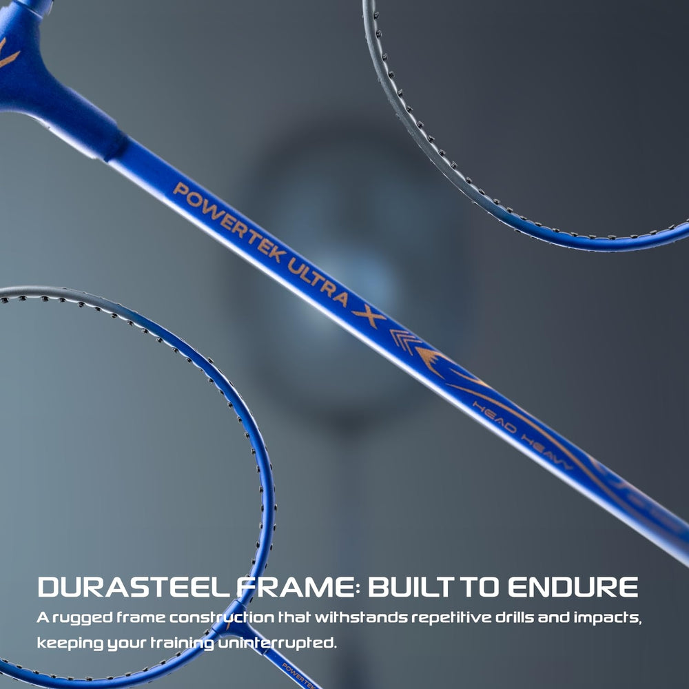 Hundred Powertek Ultra X Strung Badminton Set (2 Racquets) | Lightweight Aluminium Frame with Head-Heavy Balance, Full Cover | Beginner Friendly Combo Kit - Best Price online Prokicksports.com