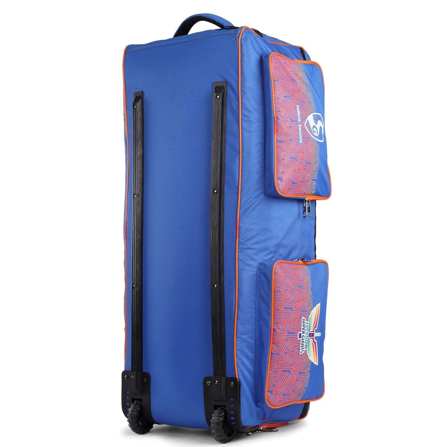 SG X LSG 1.0 Large Duffle Wheelie Cricket Kitbag | Official Lucknow Super Giants Cricket Bag with Wheels – Blue/Orange - Best Price online Prokicksports.com