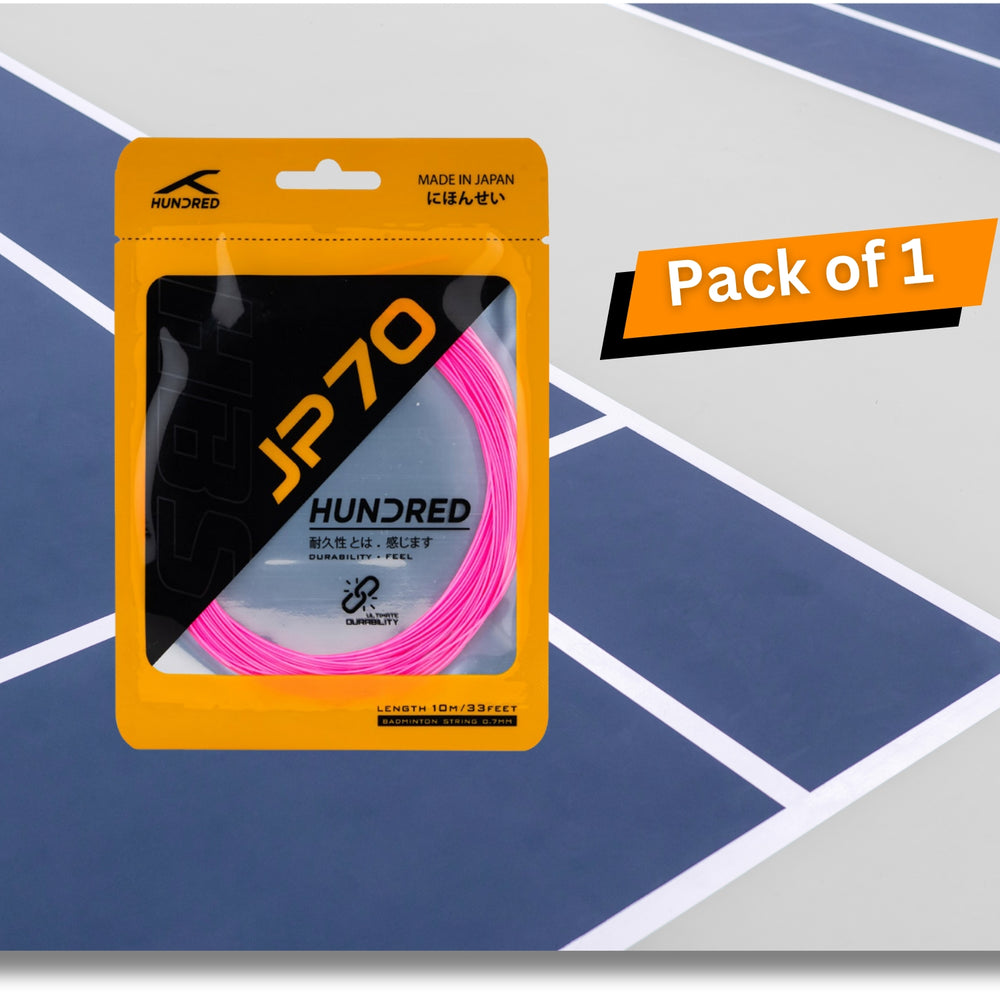 HUNDRED JP 70 Badminton String 0.7mm – Durable Power Control String for Defensive Players with Long Tension Retention and High Stability - Best Price online Prokicksports.com