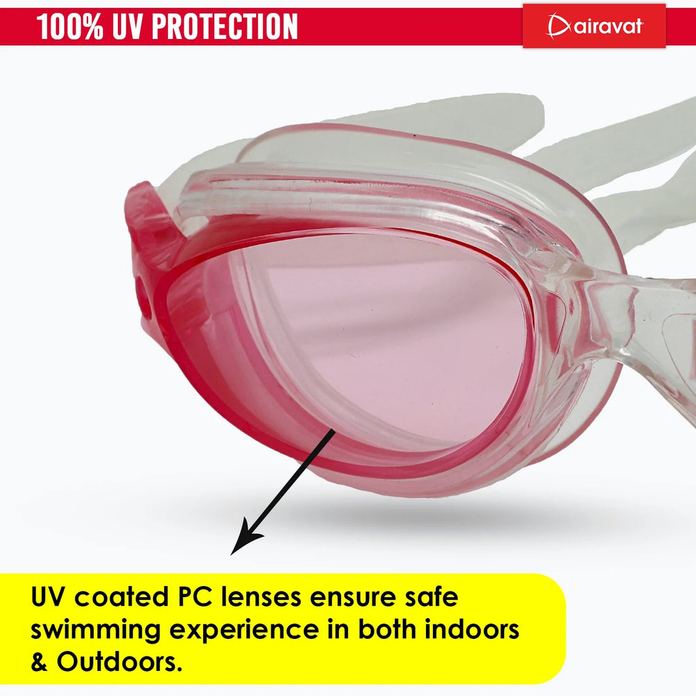 Airavat 1009 Triton Swimming Goggles | Adjustable Fit | Anti-Fog & UV Protection for Clear Vision, UV-Protected Swim Glasses for Adults & Youth | Comfortable Leak-Proof Fit for Training, Racing & Pool Use - Best Price online Prokicksports.com
