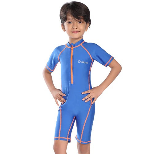 Airavat 1506 Children Swimwear | Half Body Swimsuit for Kids | Navy Blue | Comfortable & Durable - Best Price online Prokicksports.com