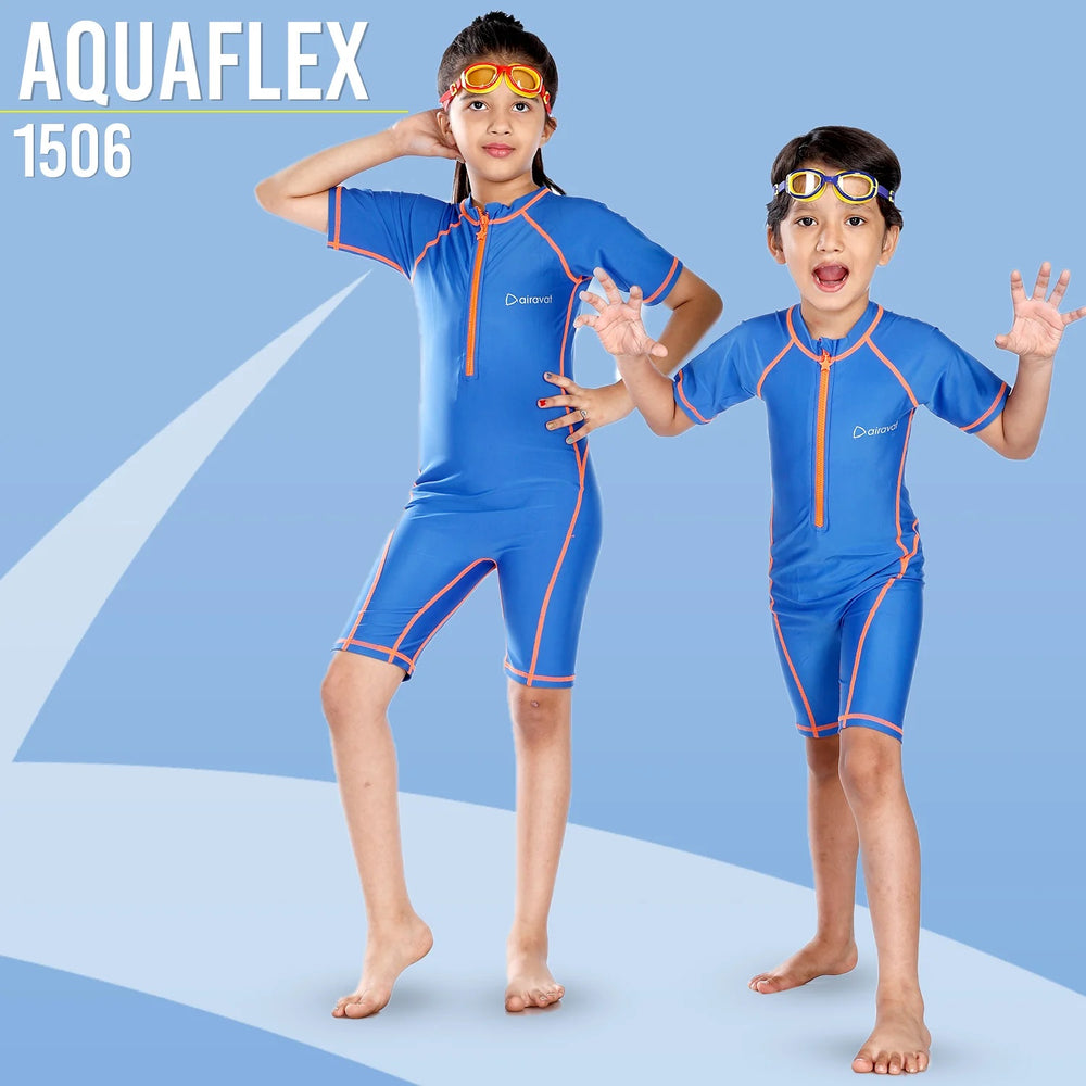 Airavat 1506 Children Swimwear | Half Body Swimsuit for Kids | Navy Blue | Comfortable & Durable - Best Price online Prokicksports.com