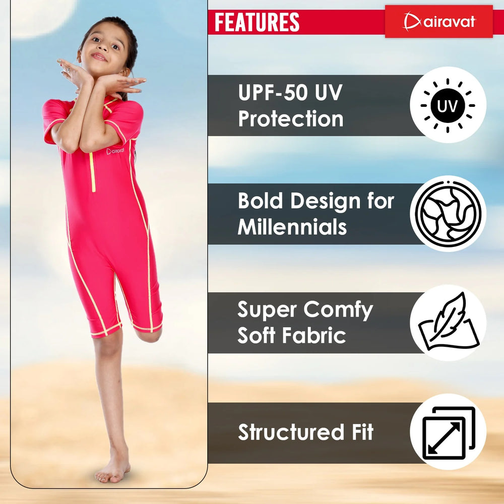 Airavat 1506 Children Swimwear | Half Body Swimsuit for Kids | Navy Blue | Comfortable & Durable - Best Price online Prokicksports.com