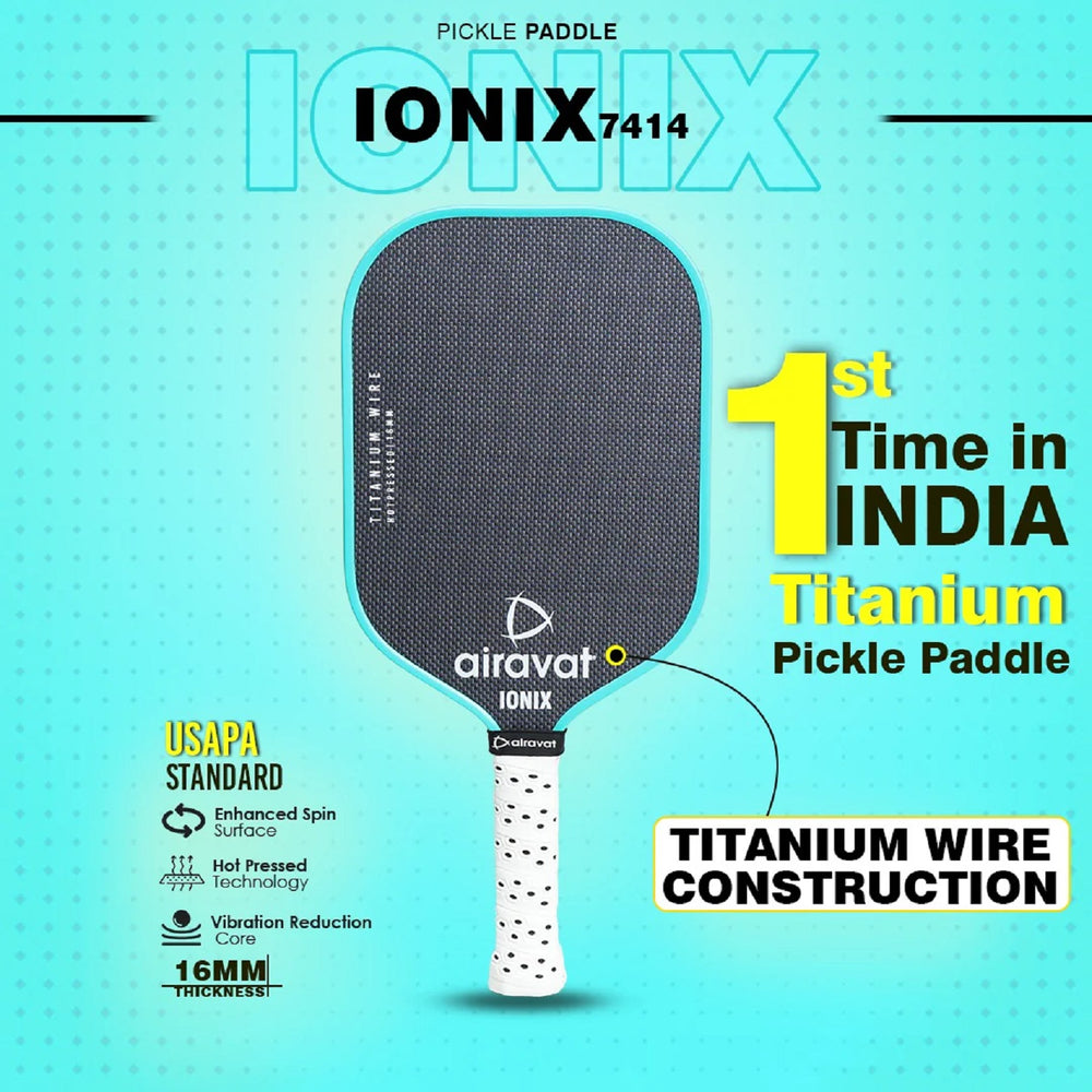 Airavat Rafale 7409 Pickleball Paddle - 16mm | T700 12K Carbon Fiber Face | Lightweight Power & Control Paddle | Premium Comfort Grip | Tournament Ready (Cyan/Gray) - Best Price online Prokicksports.com