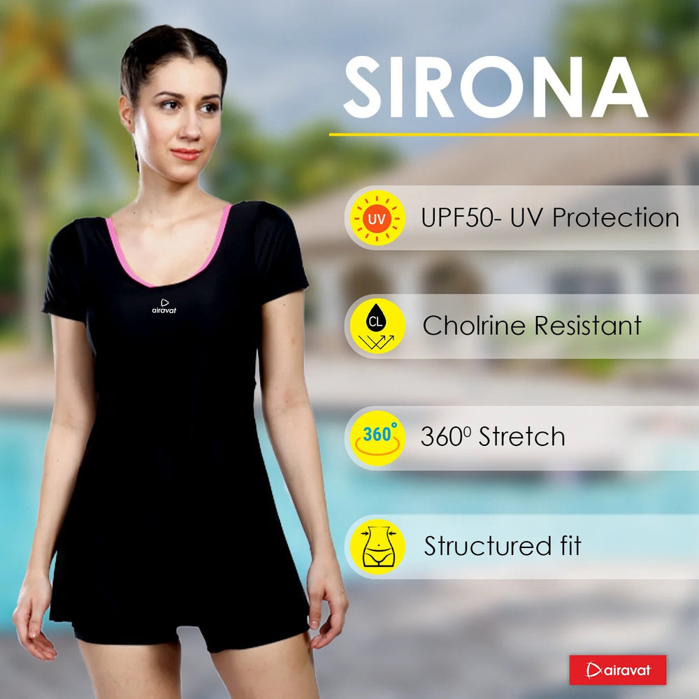 AIRAVAT 5007 Women's Swimwear | Stretchable & UV-Protected Swimming Suit | Comfortable & Flexible Fit for Training & Leisure | One-Piece Swimsuit - Best Price online Prokicksports.com