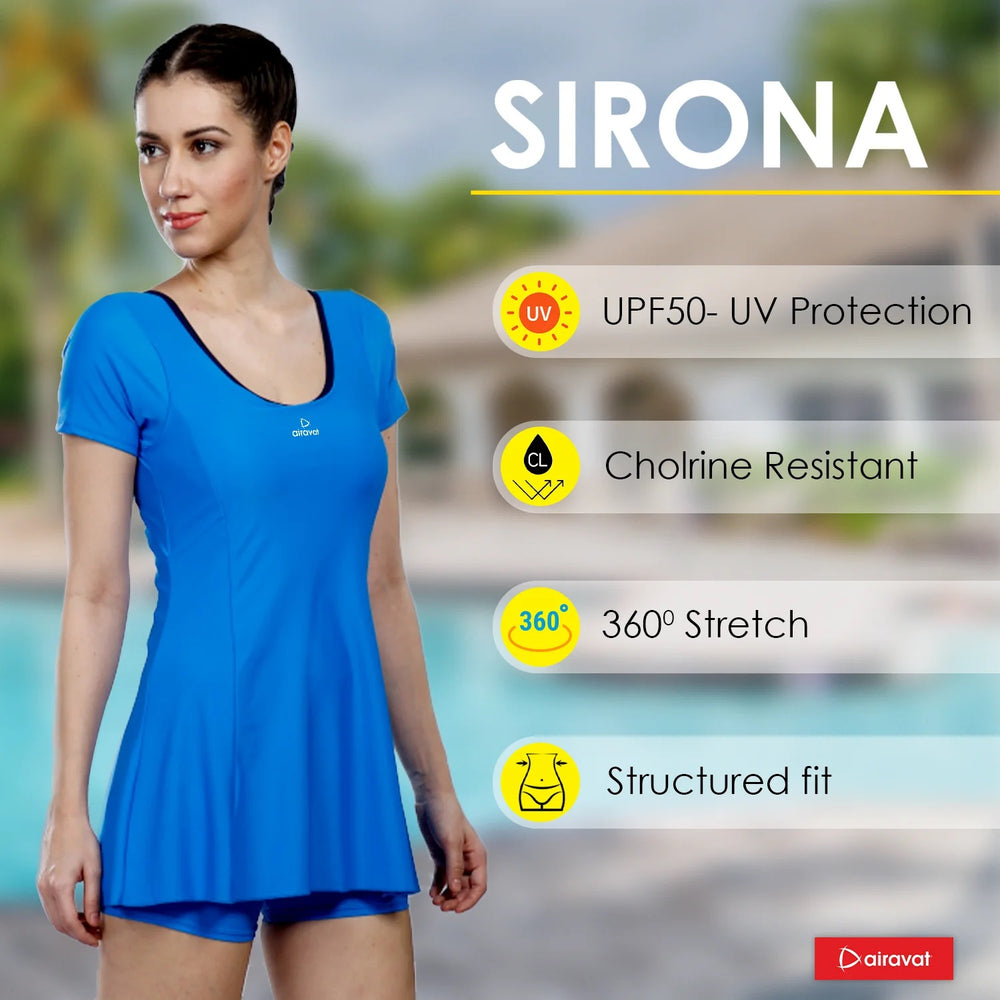 AIRAVAT 5007 Women's Swimwear | Stretchable & UV-Protected Swimming Suit | Comfortable & Flexible Fit for Training & Leisure | One-Piece Swimsuit - Best Price online Prokicksports.com
