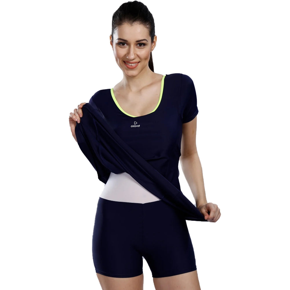 AIRAVAT 5007 Women's Swimwear | Stretchable & UV-Protected Swimming Suit | Comfortable & Flexible Fit for Training & Leisure | One-Piece Swimsuit