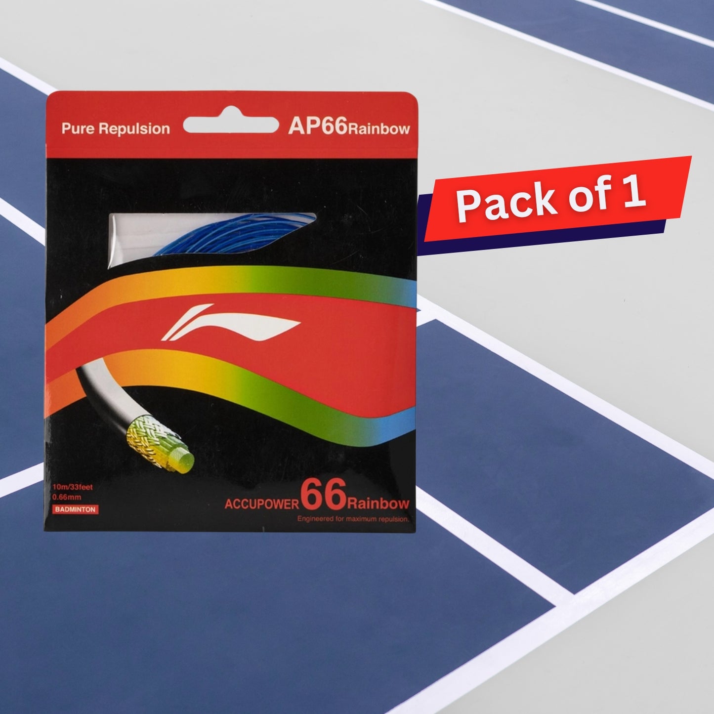 Li-Ning AP66 Rainbow Badminton Strings, 0.66mm - Best Price online Prokicksports.com