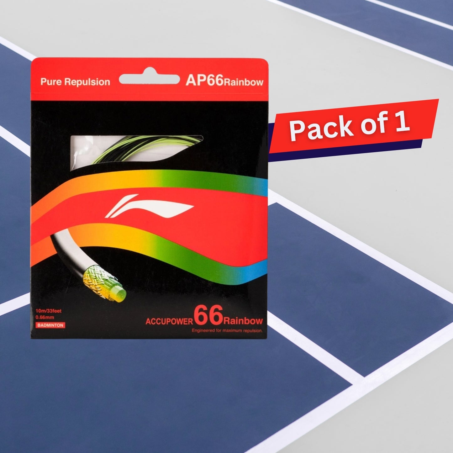 Li-Ning AP66 Rainbow Badminton Strings, 0.66mm - Best Price online Prokicksports.com