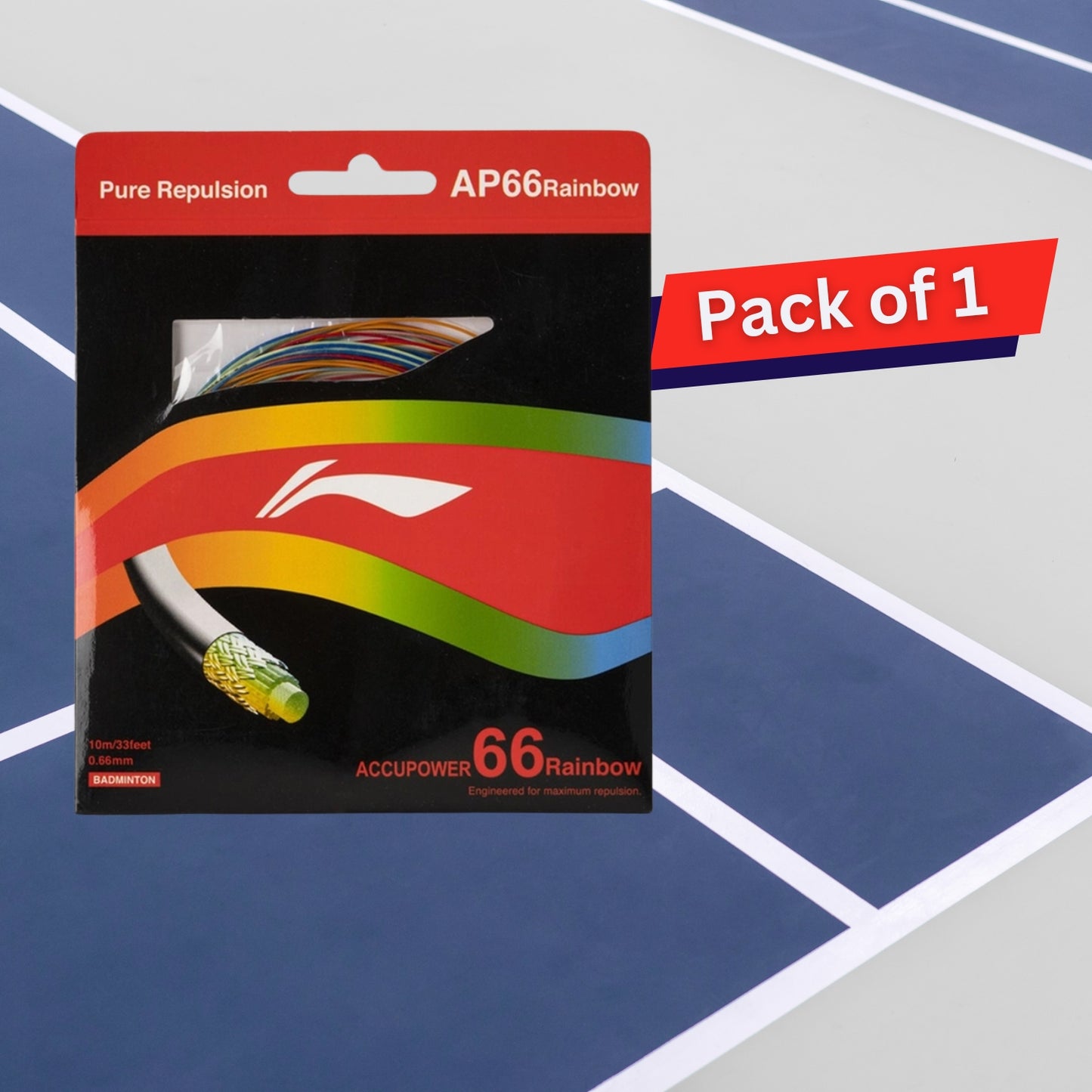 Li-Ning AP66 Rainbow Badminton Strings, 0.66mm - Best Price online Prokicksports.com