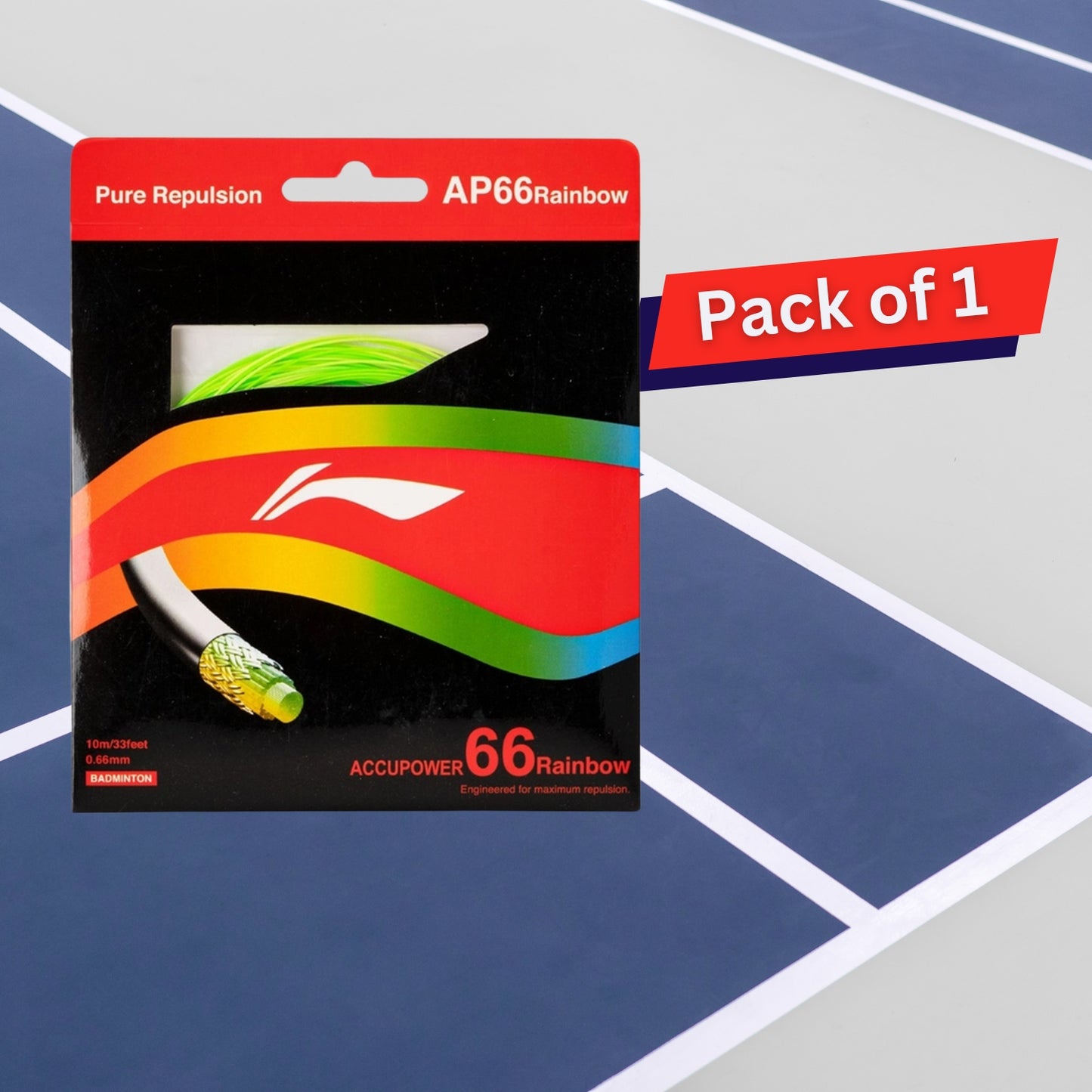 Li-Ning AP66 Rainbow Badminton Strings, 0.66mm - Best Price online Prokicksports.com