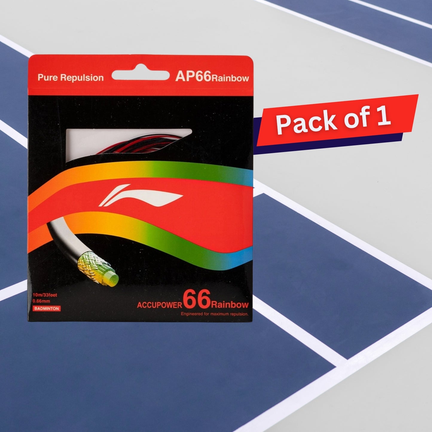 Li-Ning AP66 Rainbow Badminton Strings, 0.66mm - Best Price online Prokicksports.com