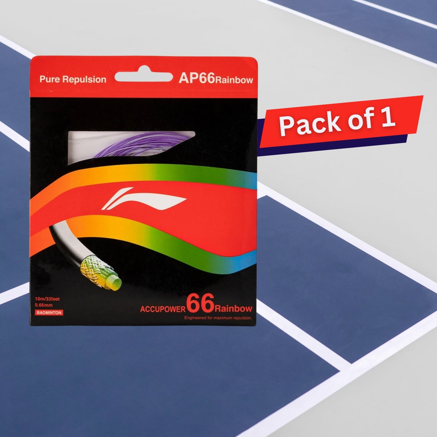 Li-Ning AP66 Rainbow Badminton Strings, 0.66mm - Best Price online Prokicksports.com