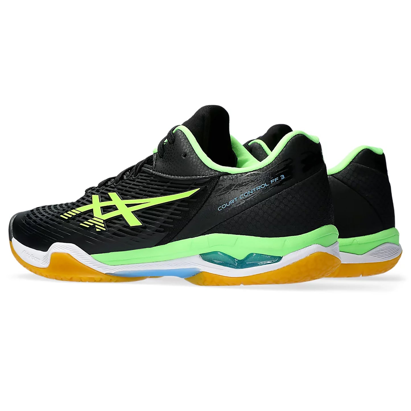 ASICS Mens Court Control FF 3 Men's Badminton Shoes - Black/Lime Burst - Best Price online Prokicksports.com