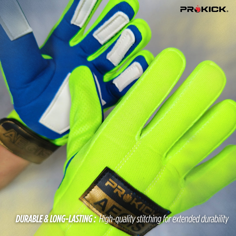 Prokick Aegis Football Goalkeeper Gloves with High Grip Latex Palm, Shock Absorption, Breathable Design for Superior Ball Control and Comfort - Best Price online Prokicksports.com