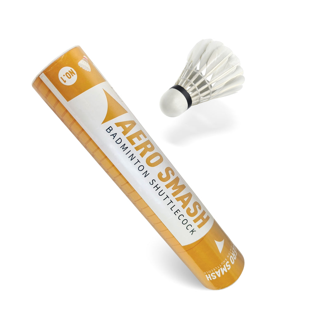 Aero Smash NO. 1 Badminton Feather Shuttlecock, Speed 76 – 12 Pieces (Pack of 1) - Best Price online Prokicksports.com