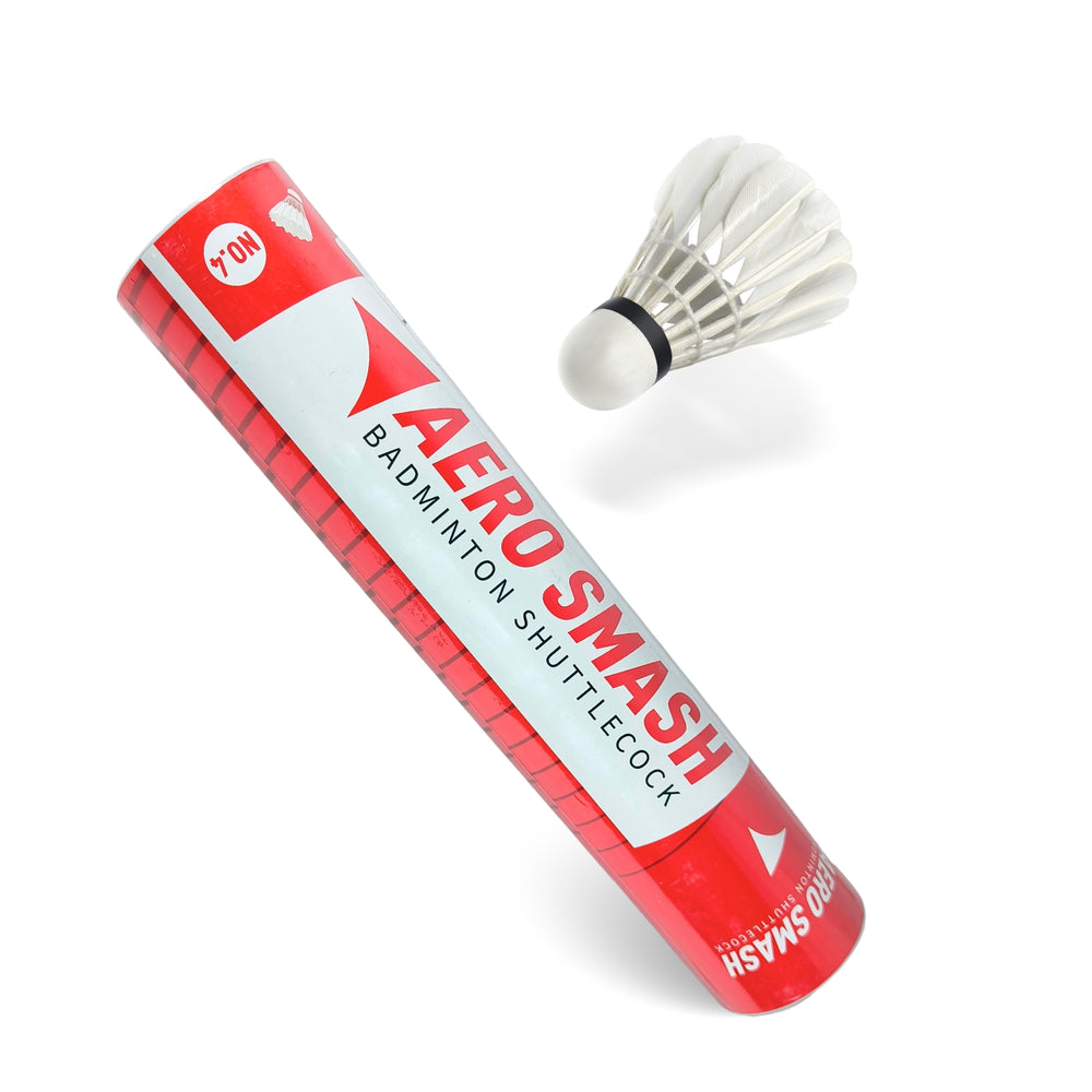 Aero Smash NO. 4 Badminton Feather Shuttlecock, Speed 76 – 10 Pieces (Pack of 10) - Best Price online Prokicksports.com
