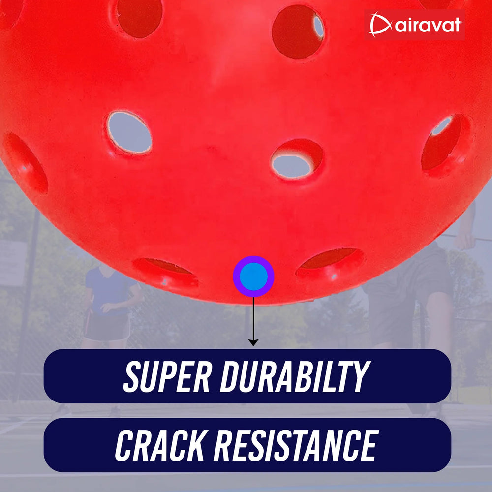 Airavat Outdoor 40 Hole Pickleball Balls, Pack of 6 - Best Price online Prokicksports.com