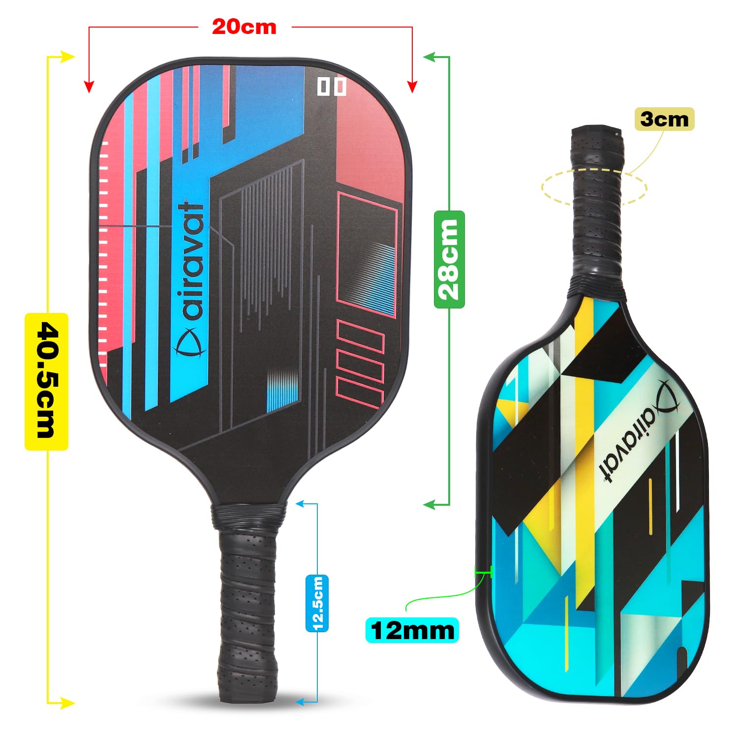 Airavat Bang 7403 Pickleball Paddle Set (Combo of 2 Pc Pickleball Paddles, 2 Pc Balls & 1 Premium Bag) (Copy) - Best Price online Prokicksports.com
