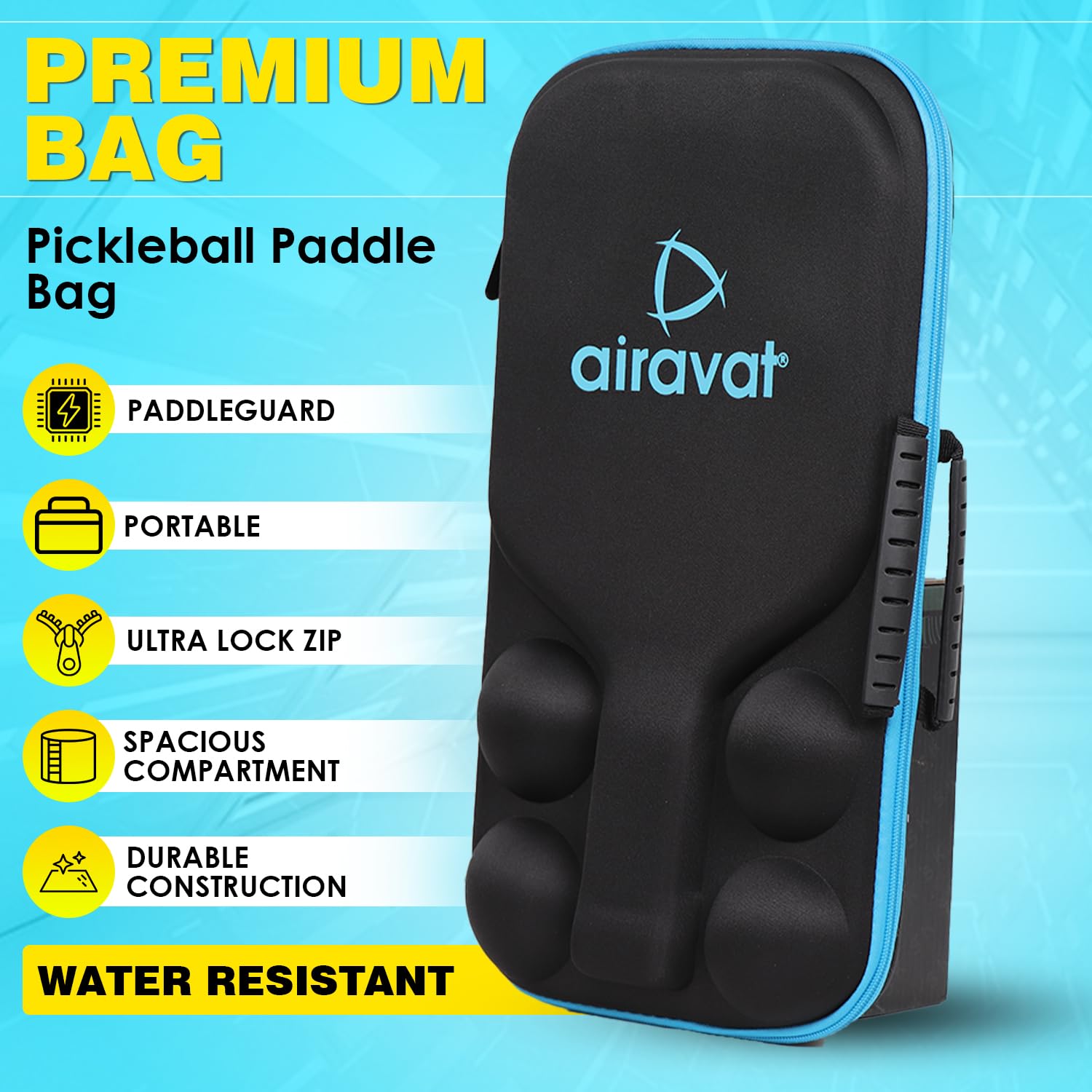 Airavat Bang 7403 Pickleball Paddle Set (Combo of 2 Pc Pickleball Paddles, 2 Pc Balls & 1 Premium Bag) (Copy) - Best Price online Prokicksports.com