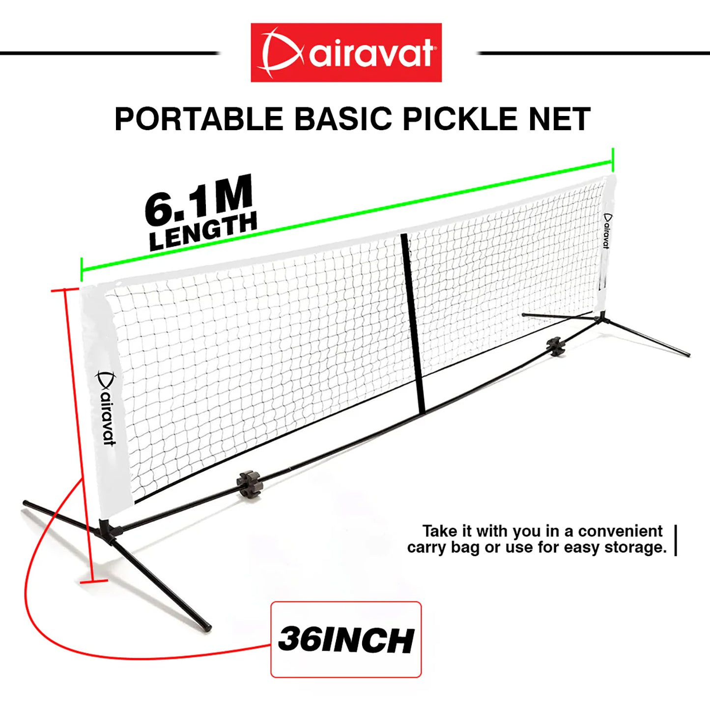 Airavat Portable Pickleball Net, Basic - Best Price online Prokicksports.com