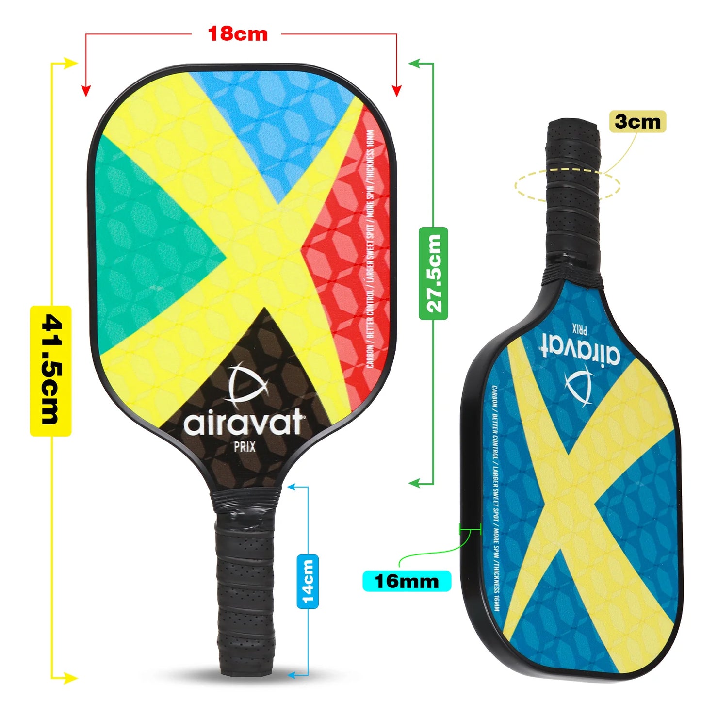 Airavat Prix 7404 Pickleball Paddle Set (Combo of 2 Pc Pickleball Paddles, 2 Pc Balls & 1 Premium Bag) - Best Price online Prokicksports.com