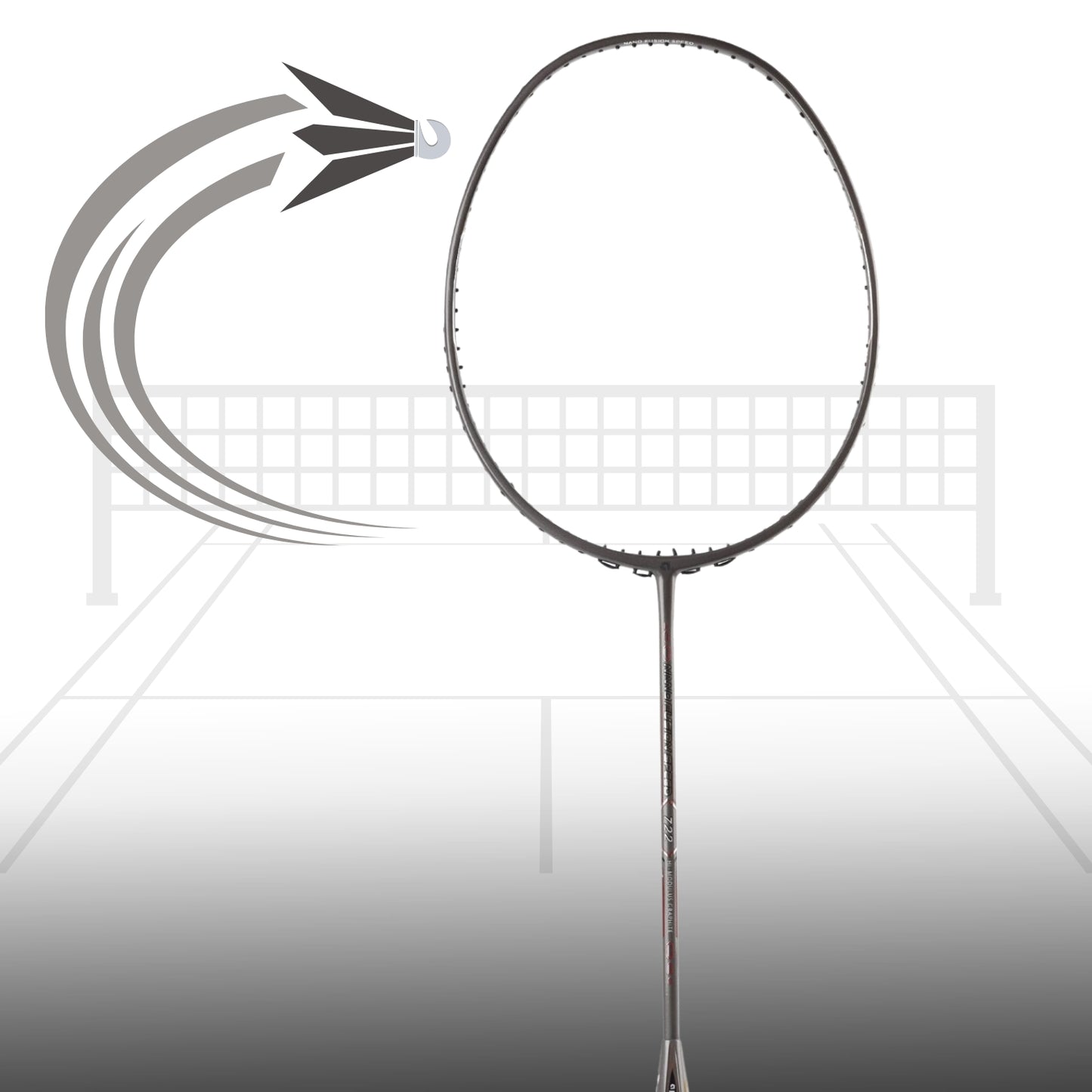 Apacs Nano Fusion Speed 722 Badminton Racquet without Cover, Grey (6U-G2) - Best Price online Prokicksports.com