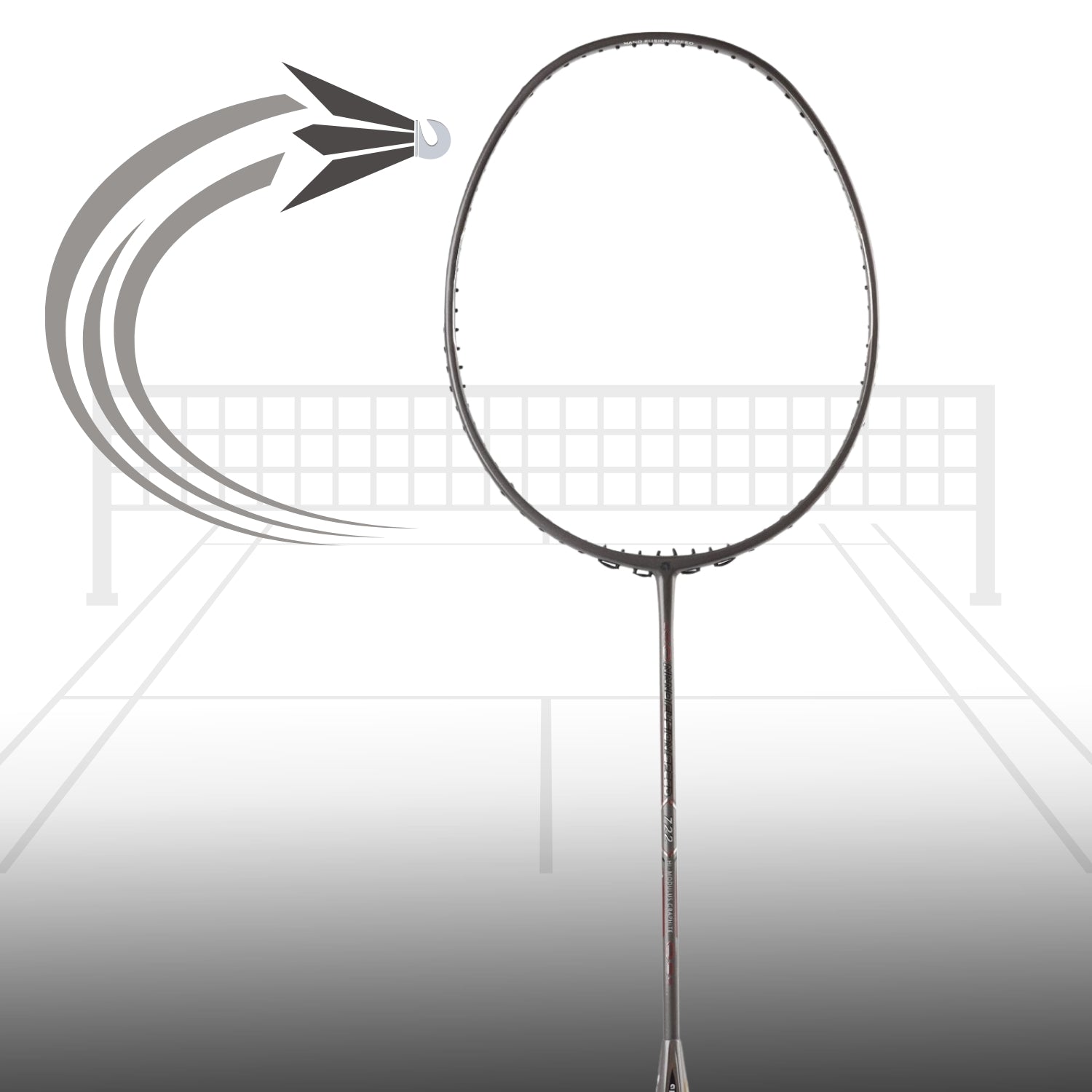 Apacs Nano Fusion Speed 722 Badminton Racquet without Cover, Grey (6U-G2) - Best Price online Prokicksports.com