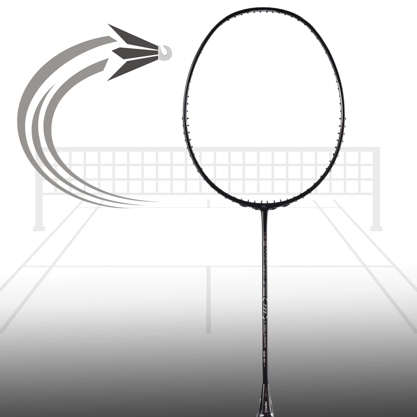 Apacs Nano Fusion Speed 722 Badminton Racquet without Cover, Grey (6U-G2) - Best Price online Prokicksports.com
