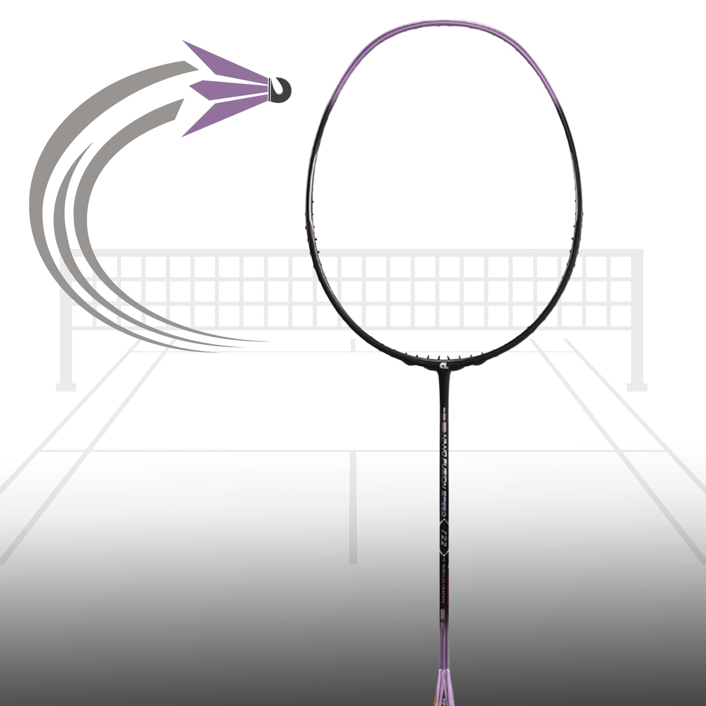 Apacs Nano Fusion Speed 722 Badminton Racquet without Cover, Grey (6U-G2) - Best Price online Prokicksports.com
