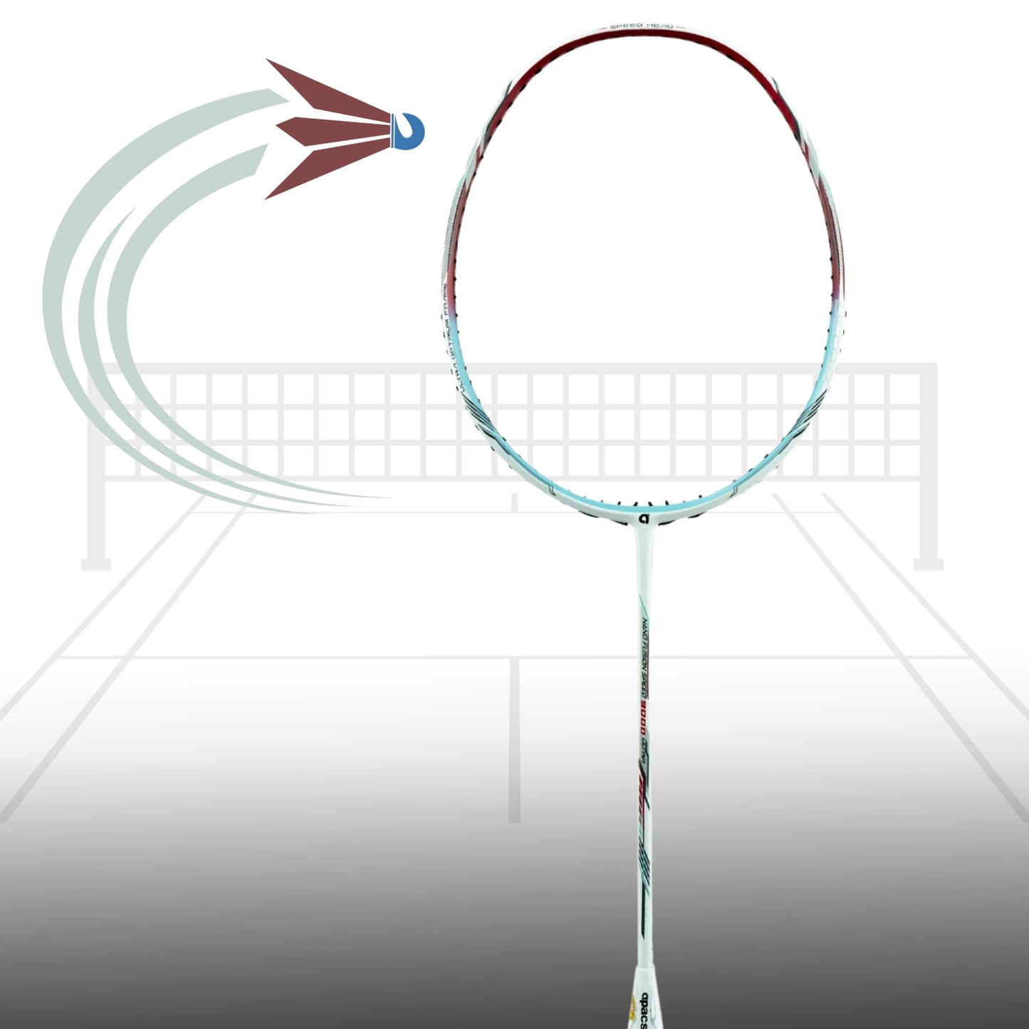 Apacs Nano Fusion Speed 9000 Ultra U Badminton Racquet without Cover (5U-G1) - Best Price online Prokicksports.com