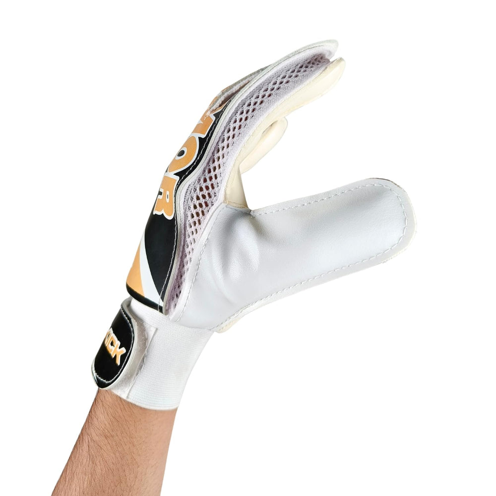 Prokick Armor Football Goalkeeper Gloves Black Gold with Strong Grip Latex Palm, Finger Protection, Comfort Padding for Training and Match Play - Best Price online Prokicksports.com