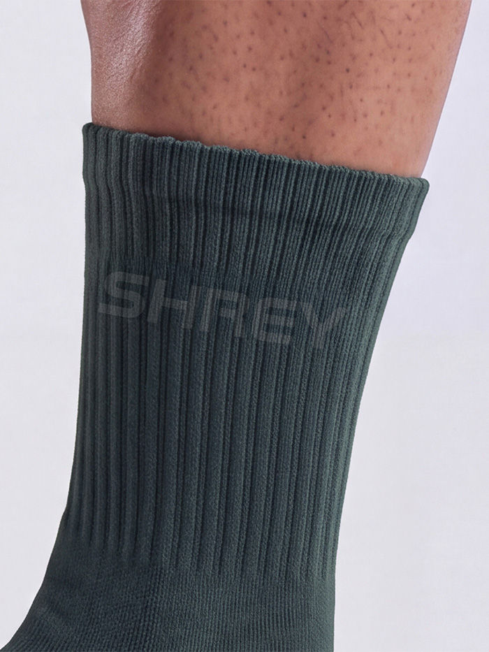 Shrey Original Match Cricket Socks (Pack of 3) | Combed Cotton, Cordura Heel & Toe | Grey-White/Viridian Green/Black Sand - Best Price online Prokicksports.com