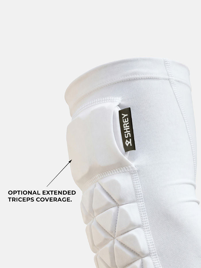 Shrey Legacy Cricket Arm Guard | Plastic + EVA Protection, Removable Triceps Pad & Compression Sleeve - Best Price online Prokicksports.com