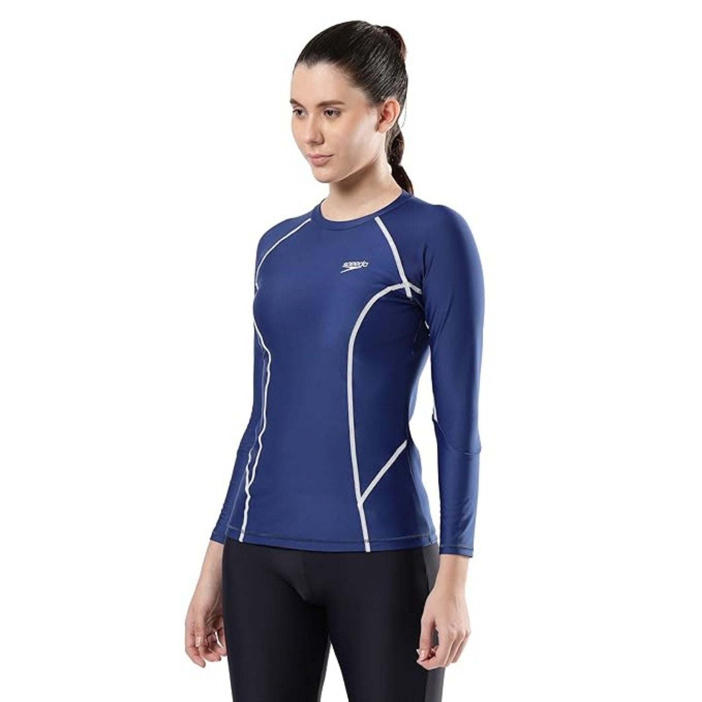 Speedo Women’s Long Sleeve Suntop – Solid Design | UPF 40+ UV Protection, Endurance®10 Chlorine-Resistant Fabric & Crew Neck - Best Price online Prokicksports.com