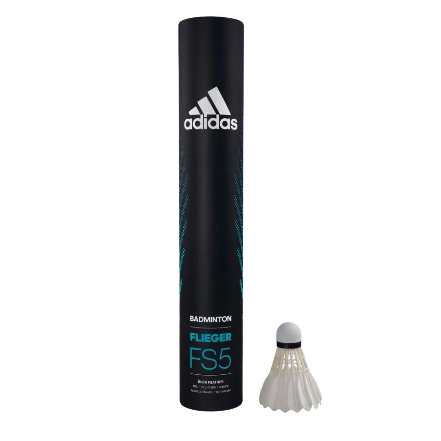 Adidas Flieger FS5 Goose Feather Badminton Shuttlecock – Speed 76,(1 Tube) Durable Two-Layer Cork, Stable Flight (Pack of 12) - Best Price online Prokicksports.com