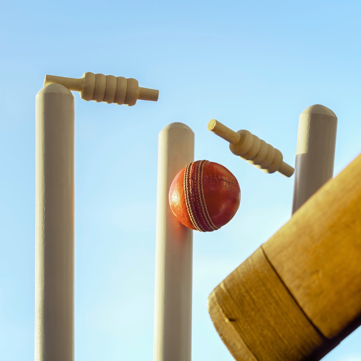 Prokick Blaster Wooden Cricket Stump Set (Pack of 3 Stumps/2 Bails) - Best Price online Prokicksports.com